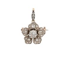 A late Victorian diamond set pendant/brooch,