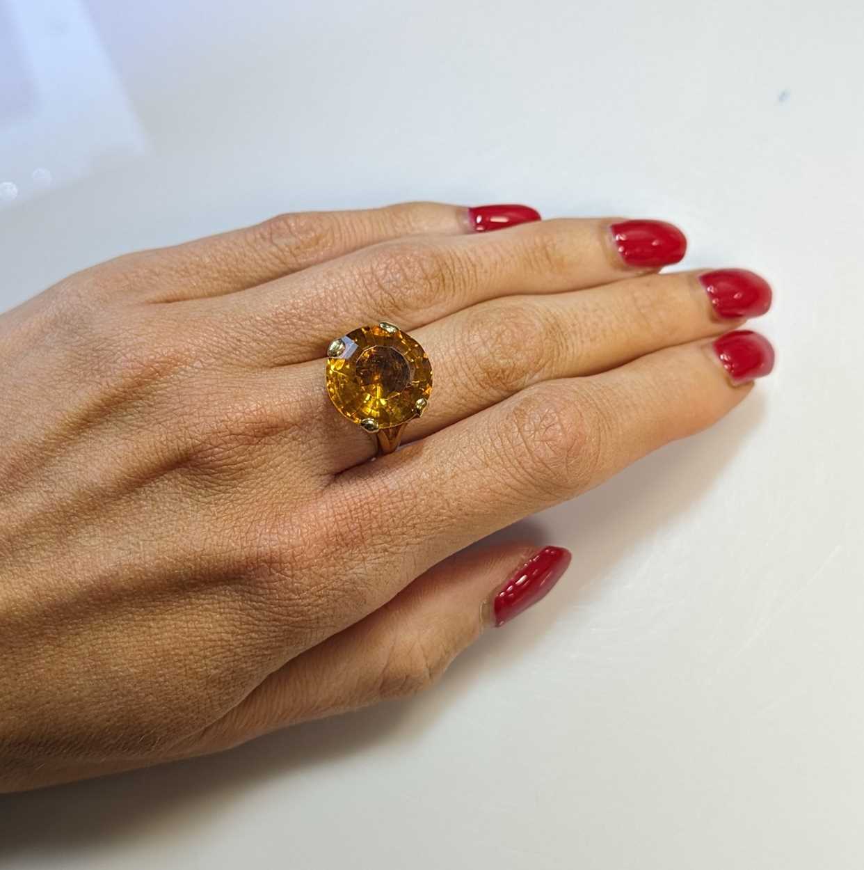 An 18ct gold citrine ring, - Image 4 of 4