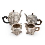 A German metalwares silver 4-piece tea and coffee set,