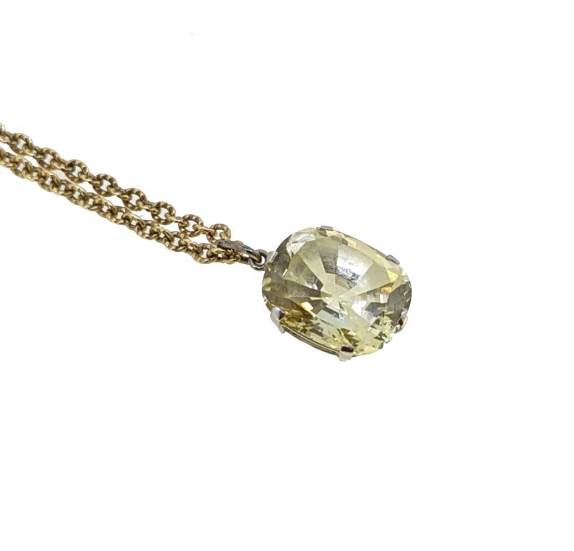 A single stone yellow sapphire pendant, - Image 2 of 6