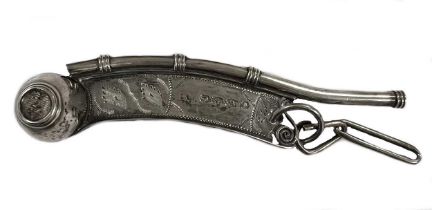 A Victorian silver Royal Navy bosun's whistle,