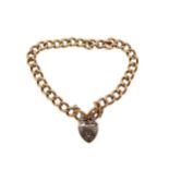 A 9ct gold padlock bracelet,