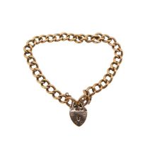 A 9ct gold padlock bracelet,