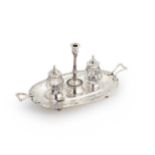 A Victoria silver desk inkstand,