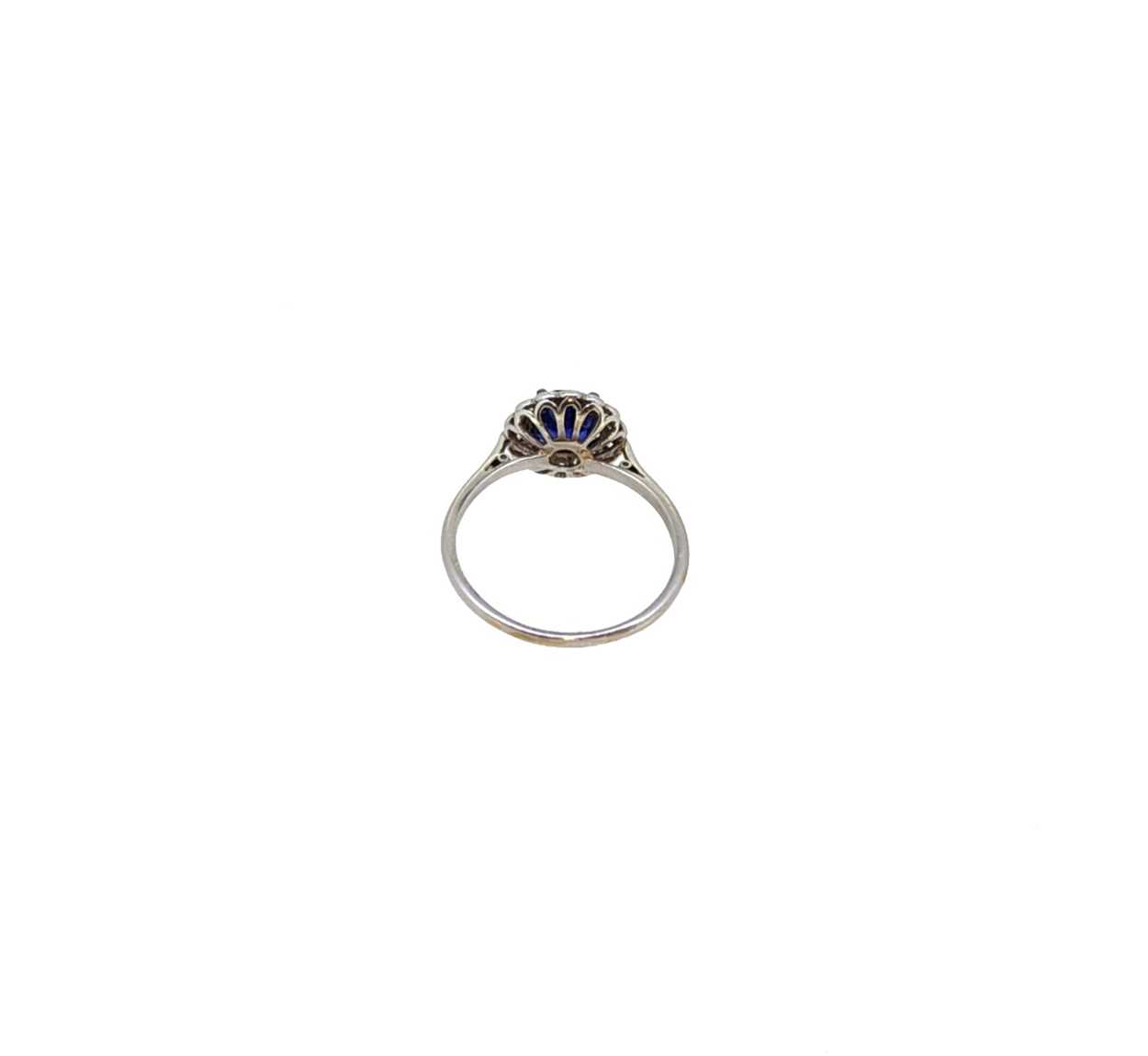 A mid 20th century sapphire and diamond cluster ring, - Image 4 of 5