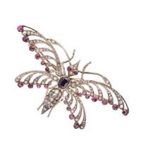 A Victorian insect brooch,