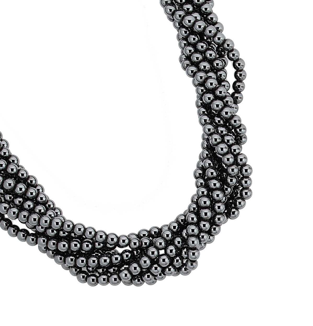 Tiffany & Co - A Hematite torsade necklace,