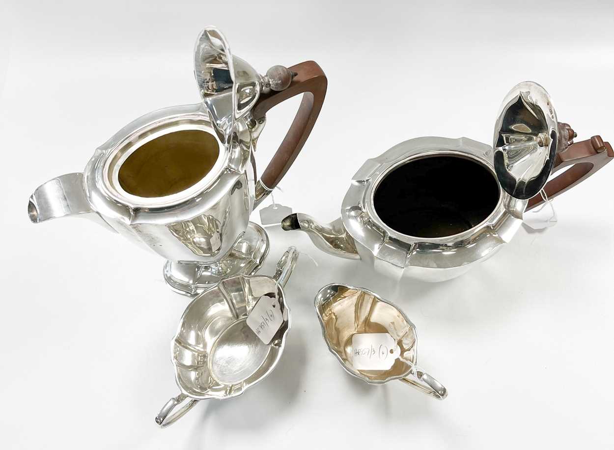 Edinburgh - A George VI silver 3-piece tea set with one addition, - Image 4 of 8