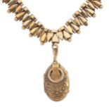 A Victorian collarette necklace and locket,