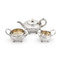 A William IV silver 3-piece tea set