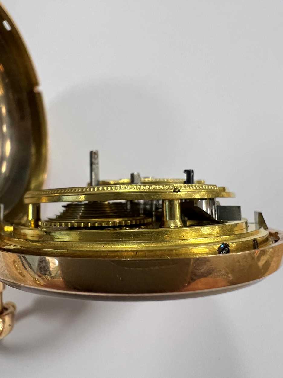 An early 19th century Swiss pair cased quarter repeating pocket watch, - Image 13 of 16