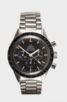 Omega - A rare steel 'Speedmaster Pre Moon' wristwatch with later additions,
