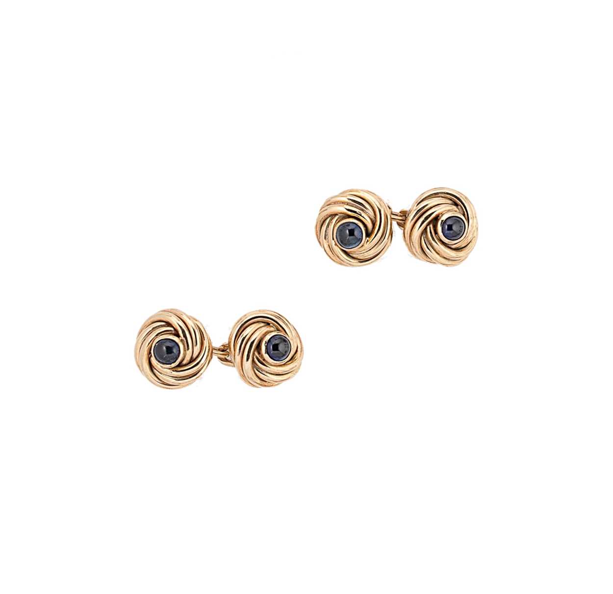 Kurt Weiss for Asprey - A pair of 9ct gold knot style cufflinks,