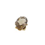 A late 20th century 9ct gold smoky quartz dress ring,