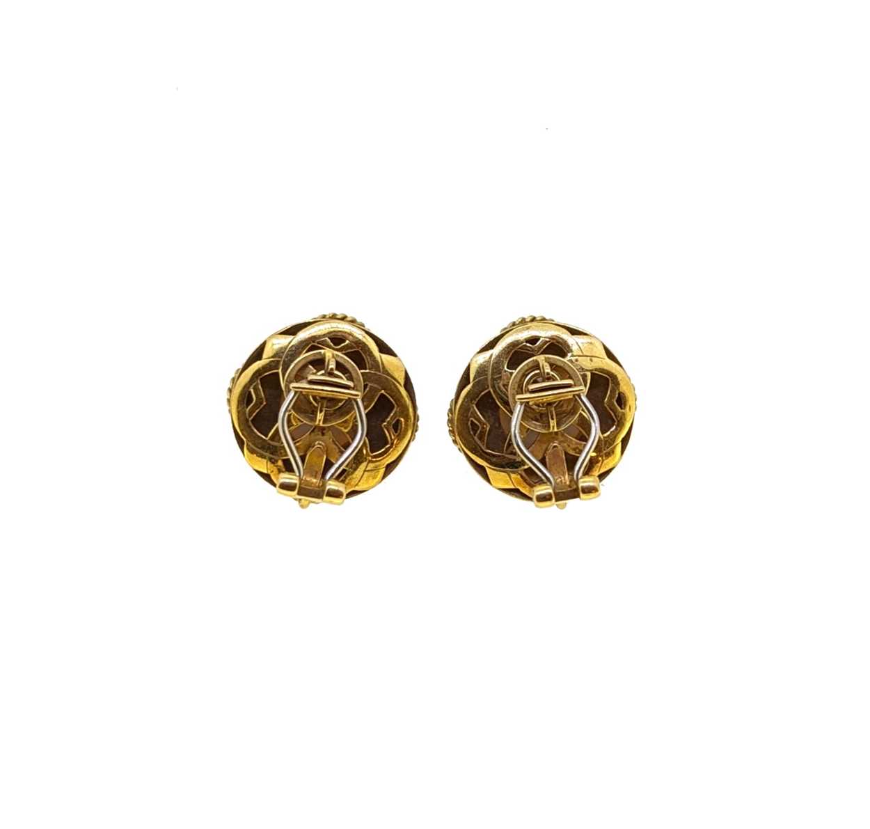 Deacon and Francis - A pair of Mabé pearl ear studs, - Image 2 of 2