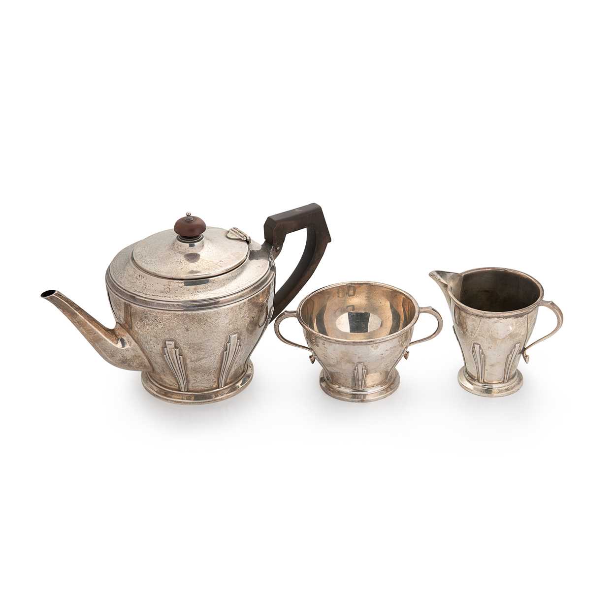 A George VI silver 3-piece tea set,
