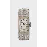 Spera Watch Company, Tramelan - A Swiss platinum diamond set cocktail wristwatch head,