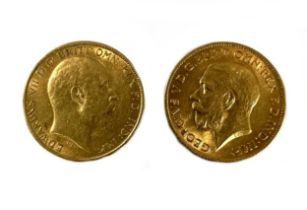 Two 'King's Head' half sovereigns,