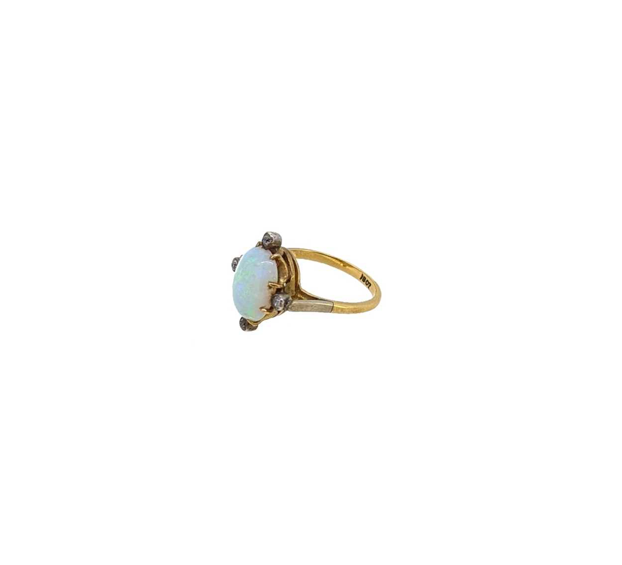 An opal and diamond ring, - Image 2 of 3