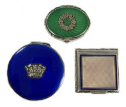 A trio of enamelled silver boxes,