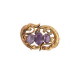 A Victorian amethyst brooch,