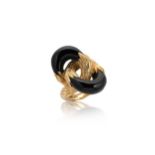 Kutchinsky - An 18ct gold onyx ring,