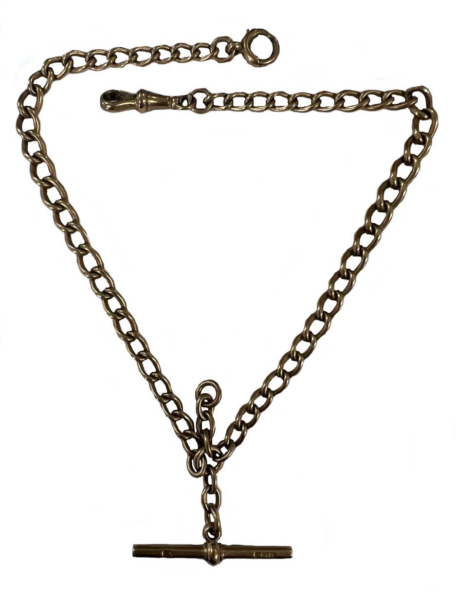 An early 20th century 9ct gold 'Albert' watch chain,
