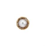 John Donald - An 18ct gold mabé pearl and diamond set ring,