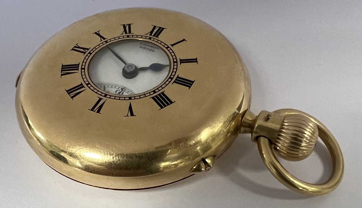 Charles Frodsham, London - A fine George V 18ct gold half hunter pocket watch, - Bild 4 aus 12