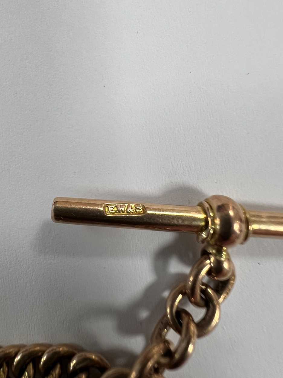 An early 20th century 9ct gold 'Albert' watch chain, - Image 2 of 5