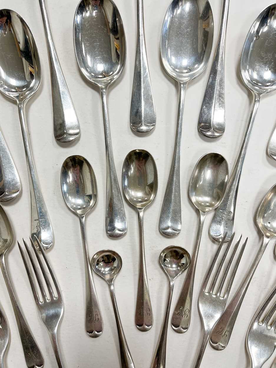 A 49-piece harlequin set of Victorian and later silver flatware with 6 additions, - Image 2 of 4