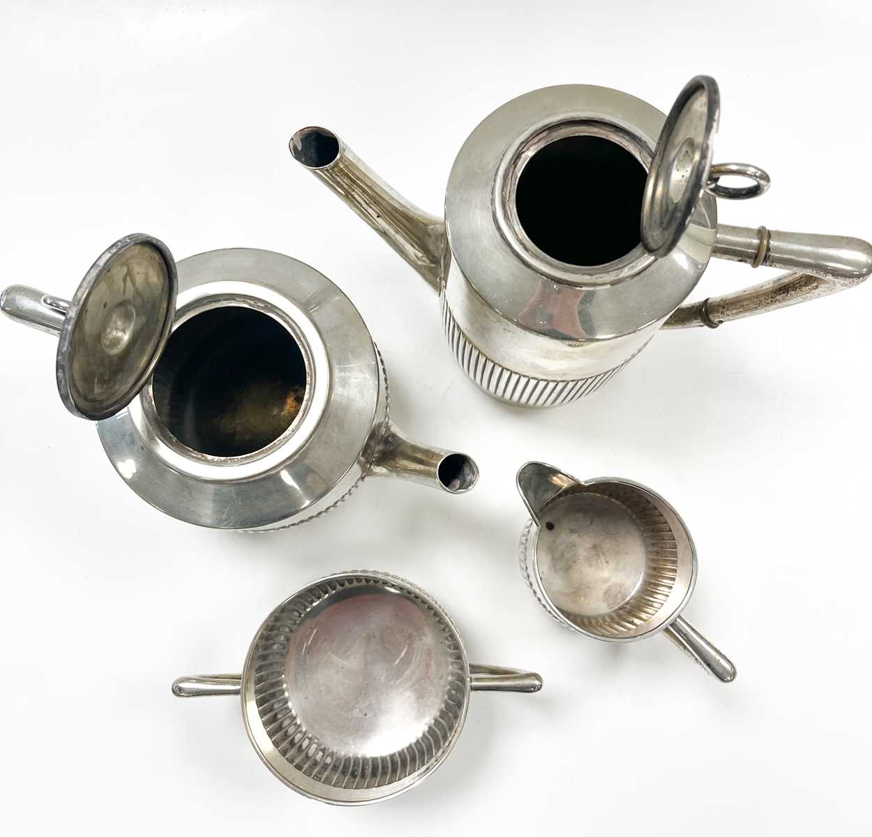 An early 20th century German metalwares silver 4-piece tea and coffee set, - Image 3 of 5