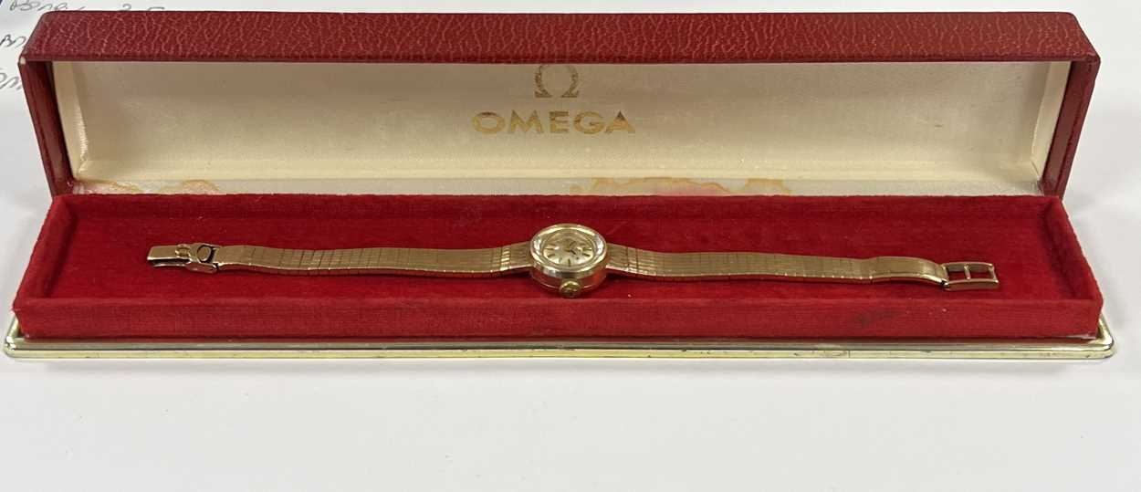 Omega - A 9ct gold wristwatch, - Image 10 of 11
