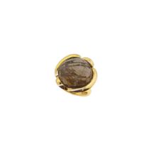 A rutilated quartz ring,