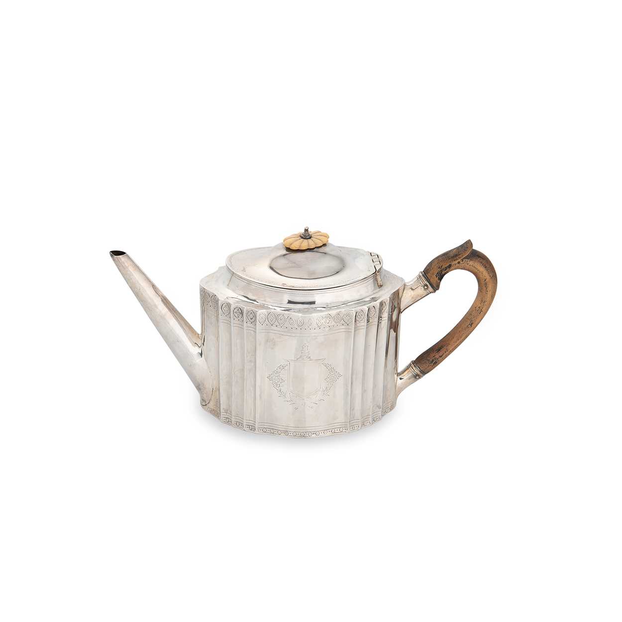 A George III 18th century silver teapot,