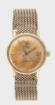 Omega - A Swiss 18ct gold 'Seamaster' wristwatch with a later 9ct gold bracelet,