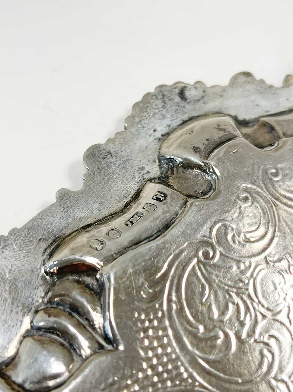 Edinburgh - A Victorian silver salver together with an Old Sheffield Plate example, - Image 6 of 6