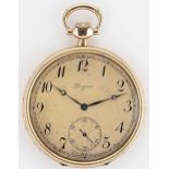 Longines - A Swiss 14ct gold open faced pocket watch,