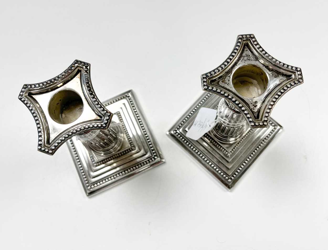 A pair of Elizabeth II silver library candlesticks, - Image 4 of 5