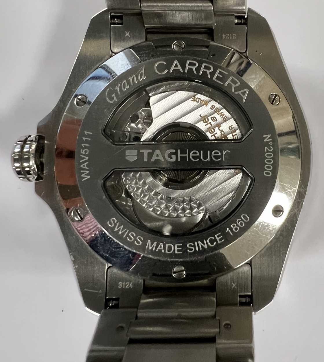 Tag Heuer - A steel 'Grand Carerra GMT Grande Date' wristwatch, - Image 7 of 11