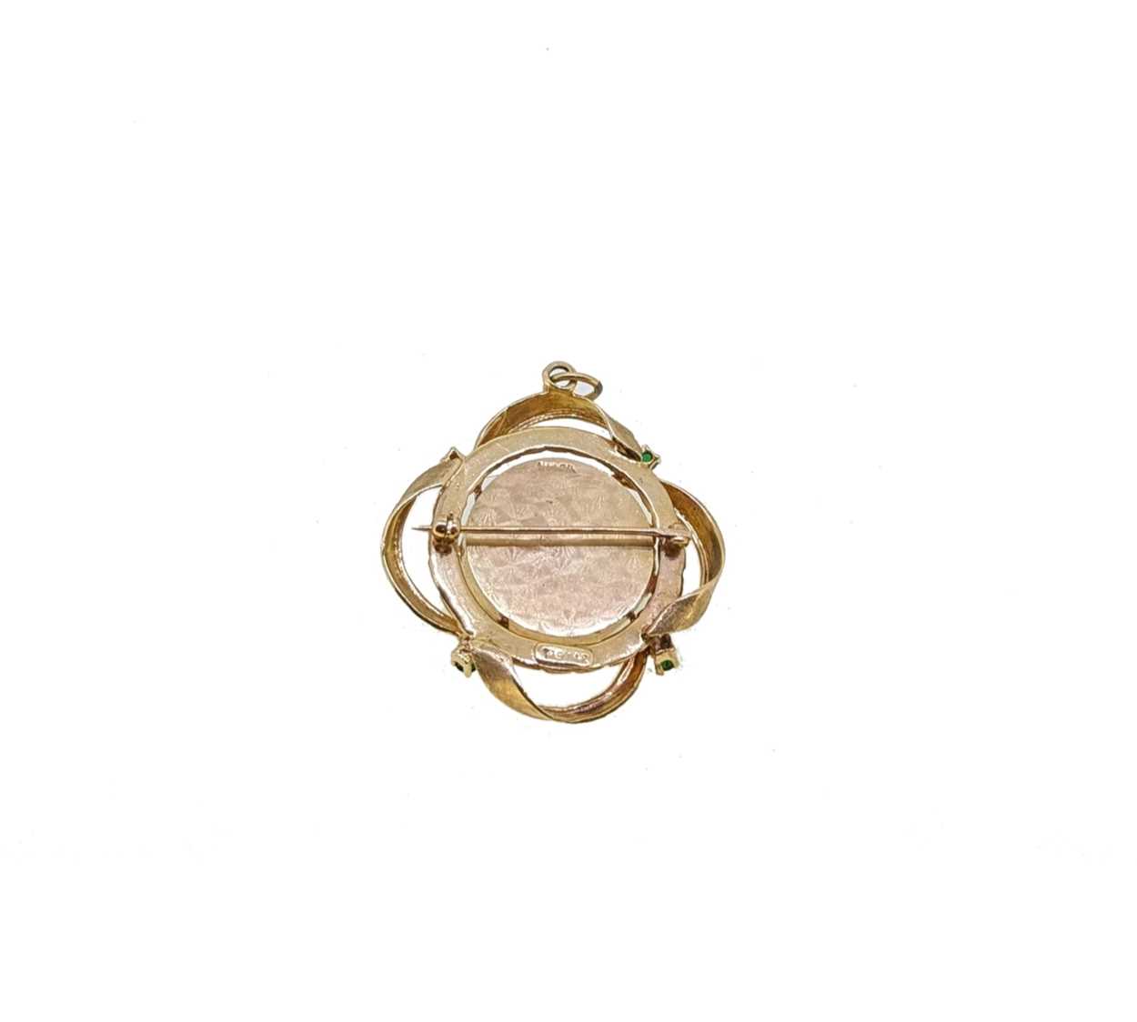 A gemset shamrock locket/brooch, - Image 3 of 3