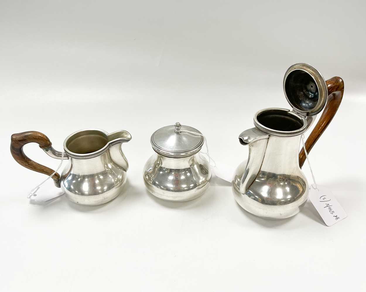 A (possibly) Italian metalwares 3- piece coffee set, - Image 3 of 6