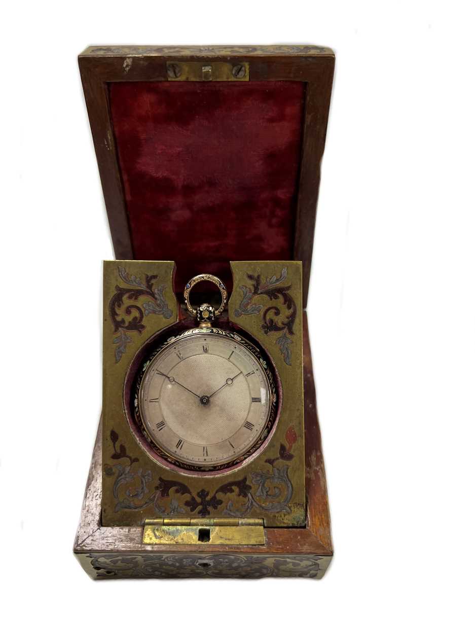 Unsigned - An early 19th century French metalwares 18ct gold slim cased open faced pocket watch, - Image 14 of 17