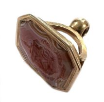 A fob seal with engraved banded agate,