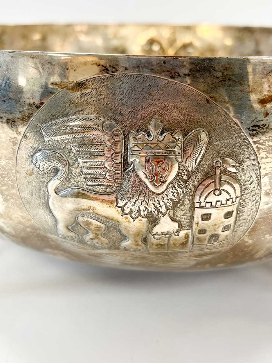 An early 20th century Cypriot metalwares fruit bowl, - Image 3 of 5