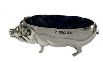 An early 20th century silver novelty pin cushion,