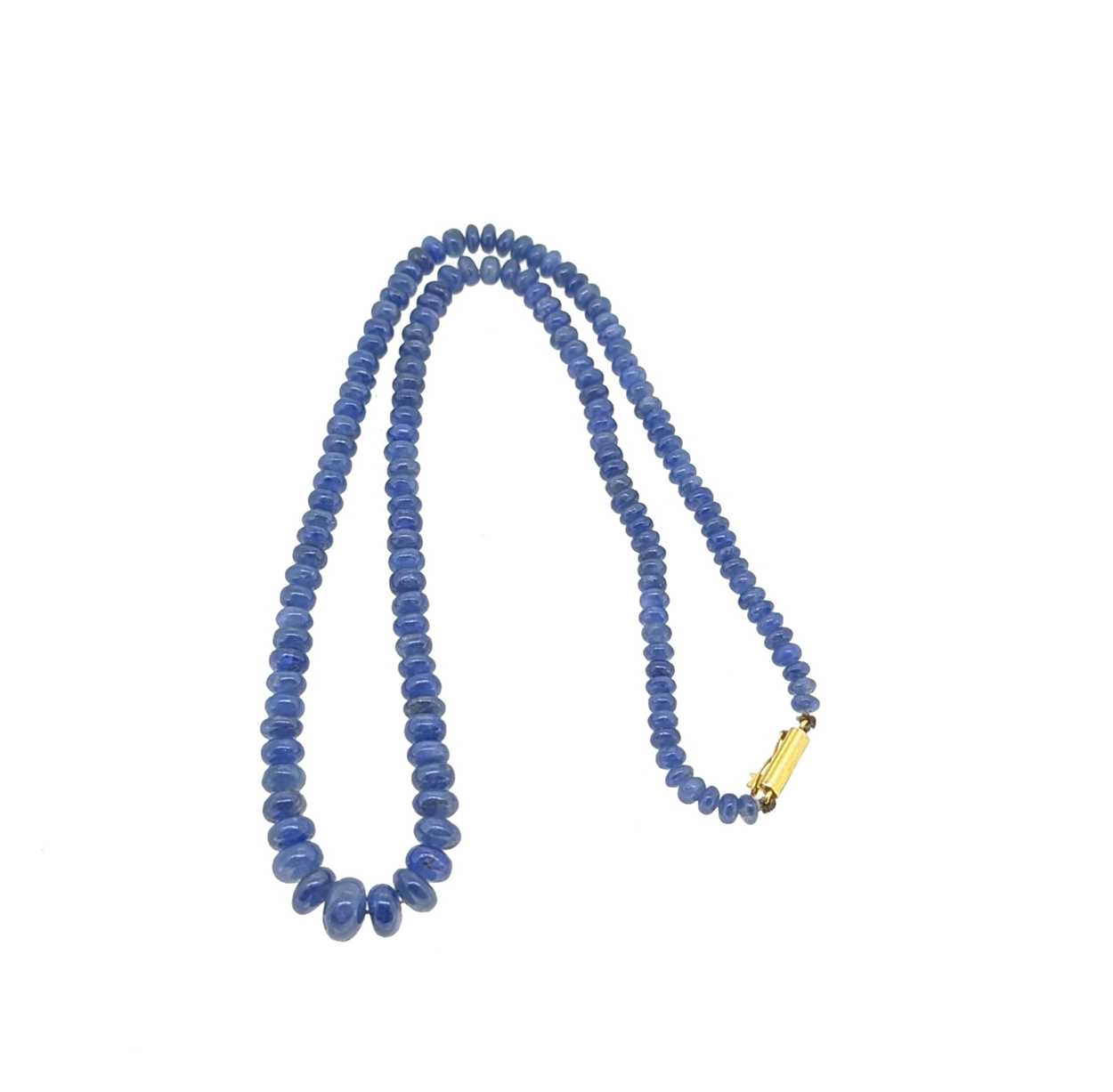 A ruby bead necklace, together with a sapphire bead necklace, - Image 3 of 3