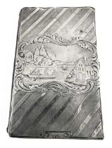 A Victorian silver cased notebook, mark of Nathaniel Mills,