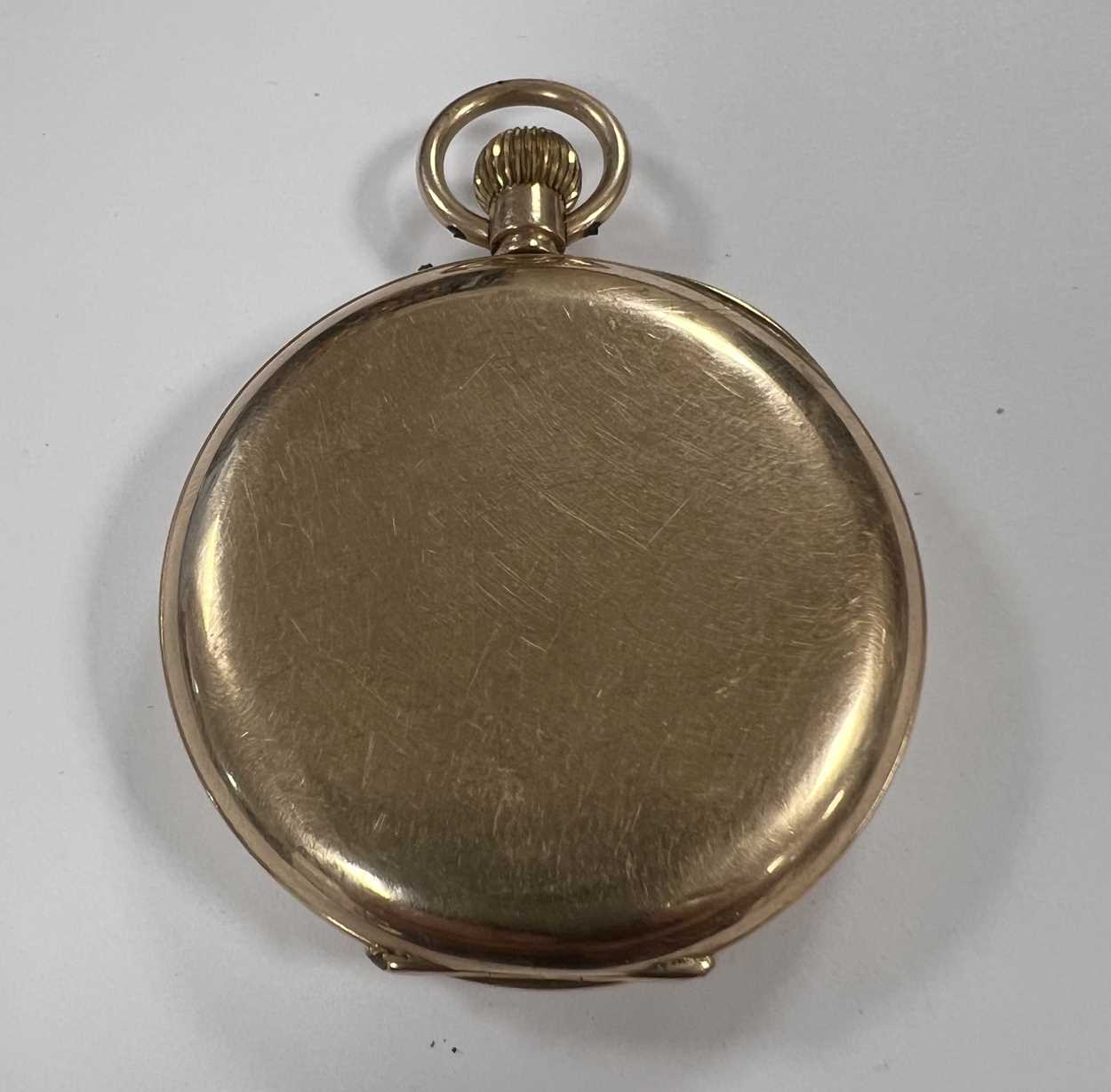 Unsigned - An early 20th century 9ct gold half hunter pocket watch, - Image 3 of 9