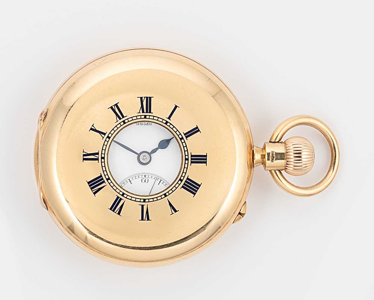 Charles Frodsham, London - A fine George V 18ct gold half hunter pocket watch,